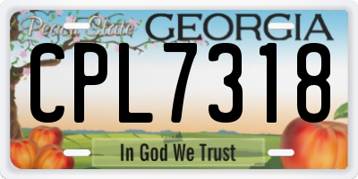GA license plate CPL7318
