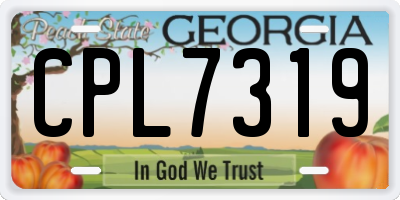 GA license plate CPL7319