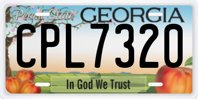 GA license plate CPL7320