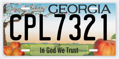 GA license plate CPL7321