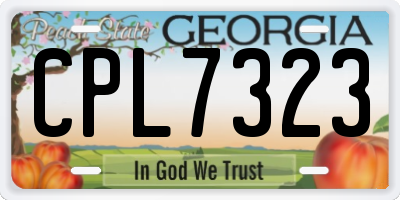 GA license plate CPL7323