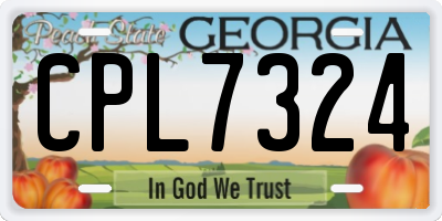 GA license plate CPL7324