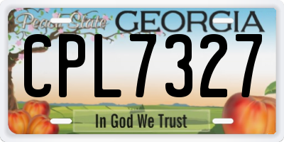 GA license plate CPL7327