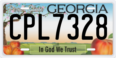 GA license plate CPL7328