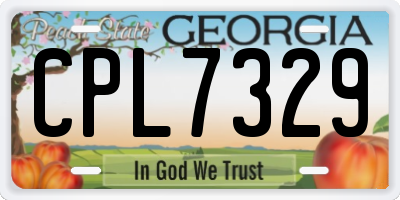 GA license plate CPL7329