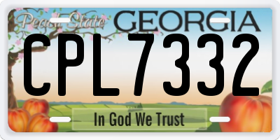 GA license plate CPL7332