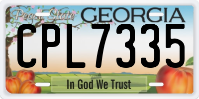 GA license plate CPL7335