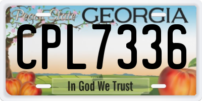 GA license plate CPL7336
