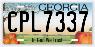 GA license plate CPL7337
