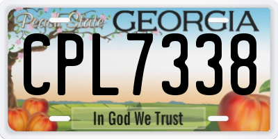 GA license plate CPL7338