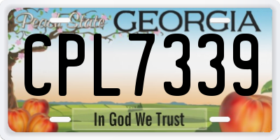 GA license plate CPL7339