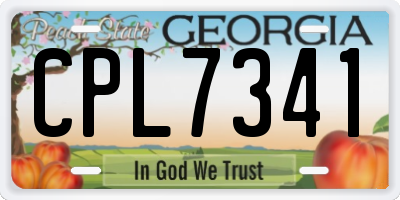 GA license plate CPL7341