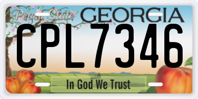 GA license plate CPL7346
