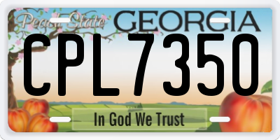 GA license plate CPL7350