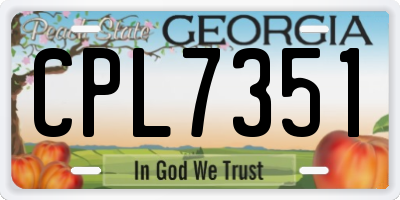GA license plate CPL7351