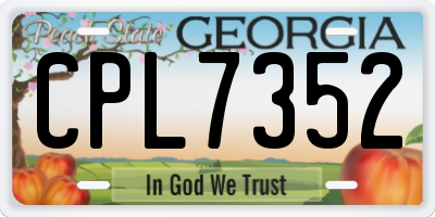 GA license plate CPL7352