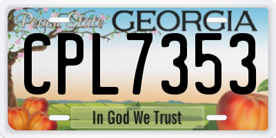 GA license plate CPL7353