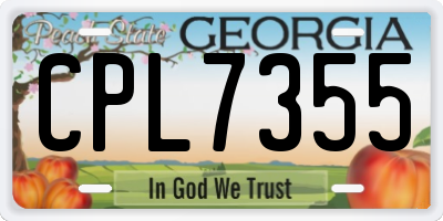 GA license plate CPL7355