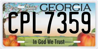 GA license plate CPL7359