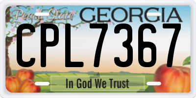 GA license plate CPL7367
