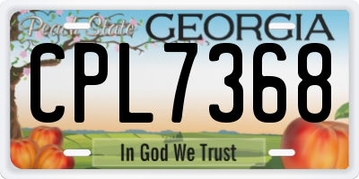GA license plate CPL7368