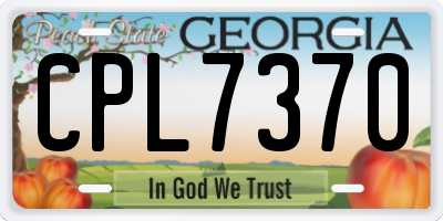 GA license plate CPL7370