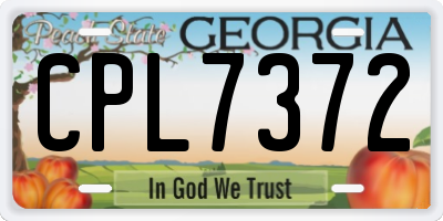 GA license plate CPL7372