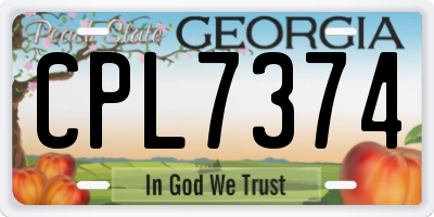 GA license plate CPL7374