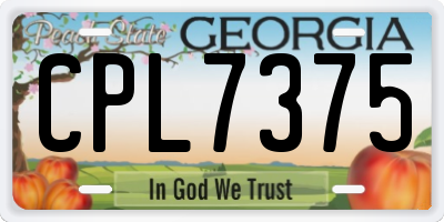 GA license plate CPL7375