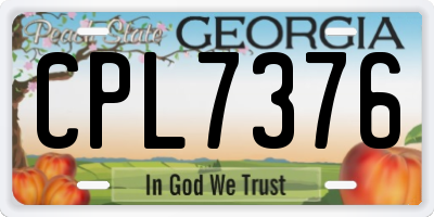 GA license plate CPL7376