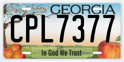GA license plate CPL7377