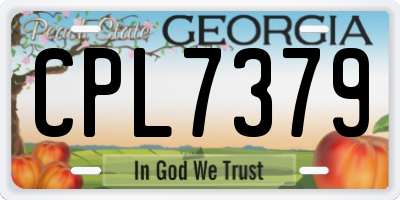 GA license plate CPL7379