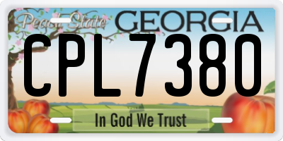 GA license plate CPL7380