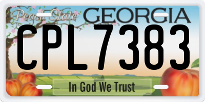 GA license plate CPL7383