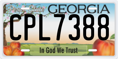 GA license plate CPL7388
