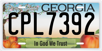 GA license plate CPL7392