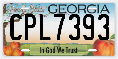 GA license plate CPL7393