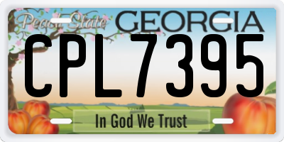 GA license plate CPL7395