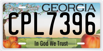 GA license plate CPL7396