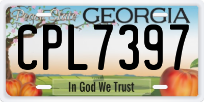 GA license plate CPL7397