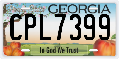 GA license plate CPL7399