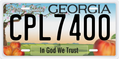 GA license plate CPL7400