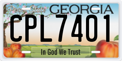 GA license plate CPL7401