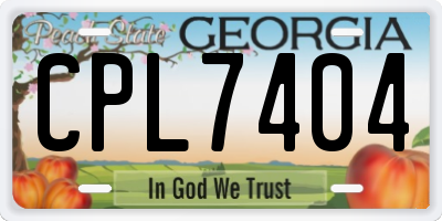GA license plate CPL7404