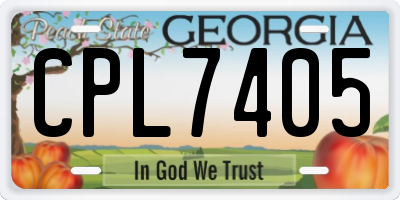 GA license plate CPL7405