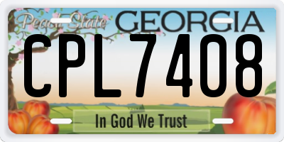 GA license plate CPL7408