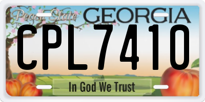 GA license plate CPL7410