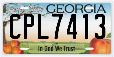 GA license plate CPL7413