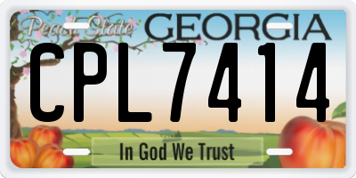 GA license plate CPL7414