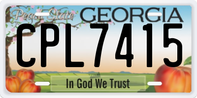 GA license plate CPL7415